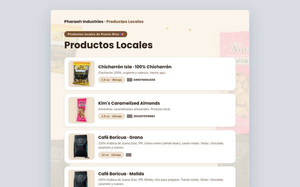 Catálogo PRODUCTOS LOCALES