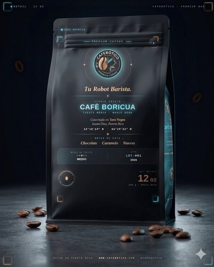 Empaque Café Boricua para llevar